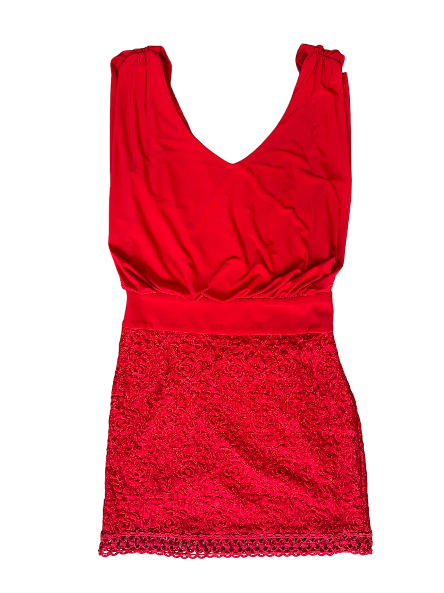 Laundry By Shelli Segal Red Lace Dress Size 8