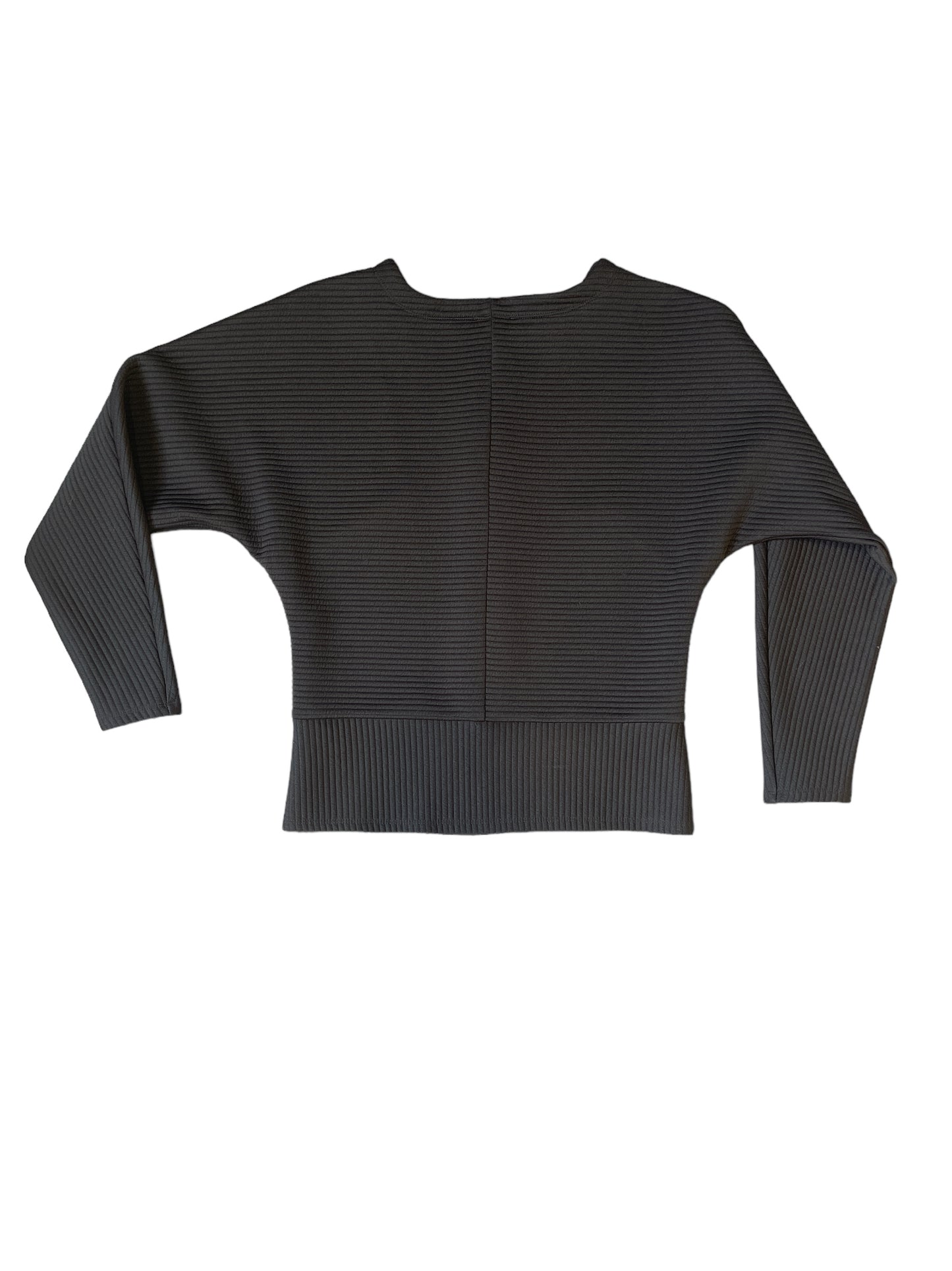 Kenneth Cole Black Ribbed Long Sleeve Top Size S