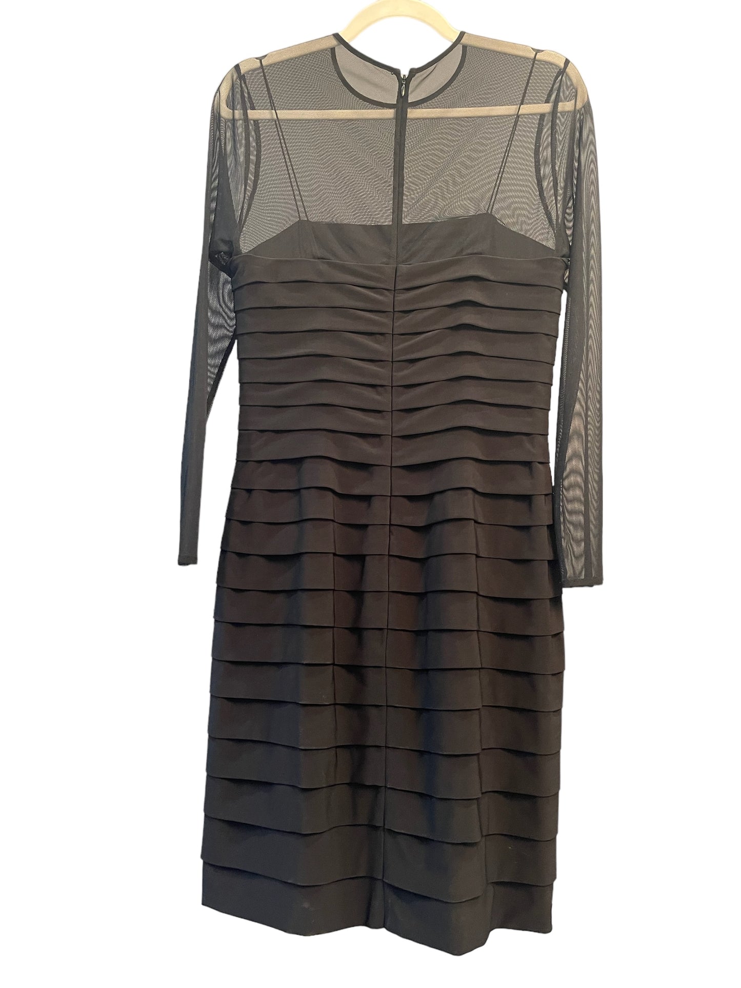 Lauren Ralph Lauren Black Sheer Long Sleeve Formal Dress Size 8
