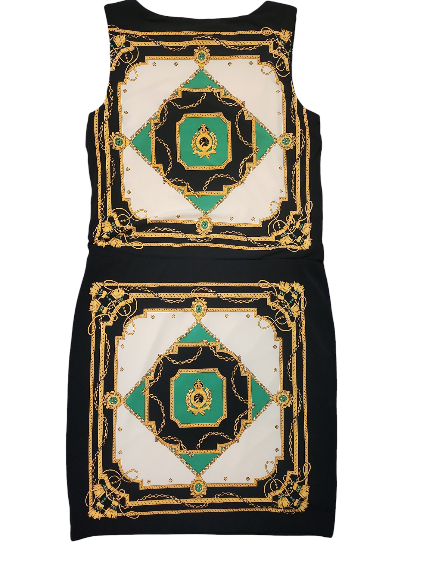 Ralph Lauren Black, Green, And Gold Detailed Dress Size 8