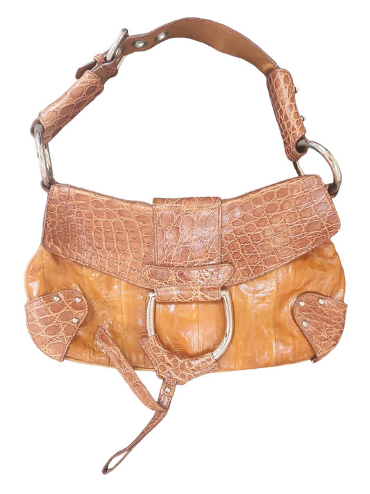 Dolce Gabbana Vintage Brown Bag In Crocodile And Eel